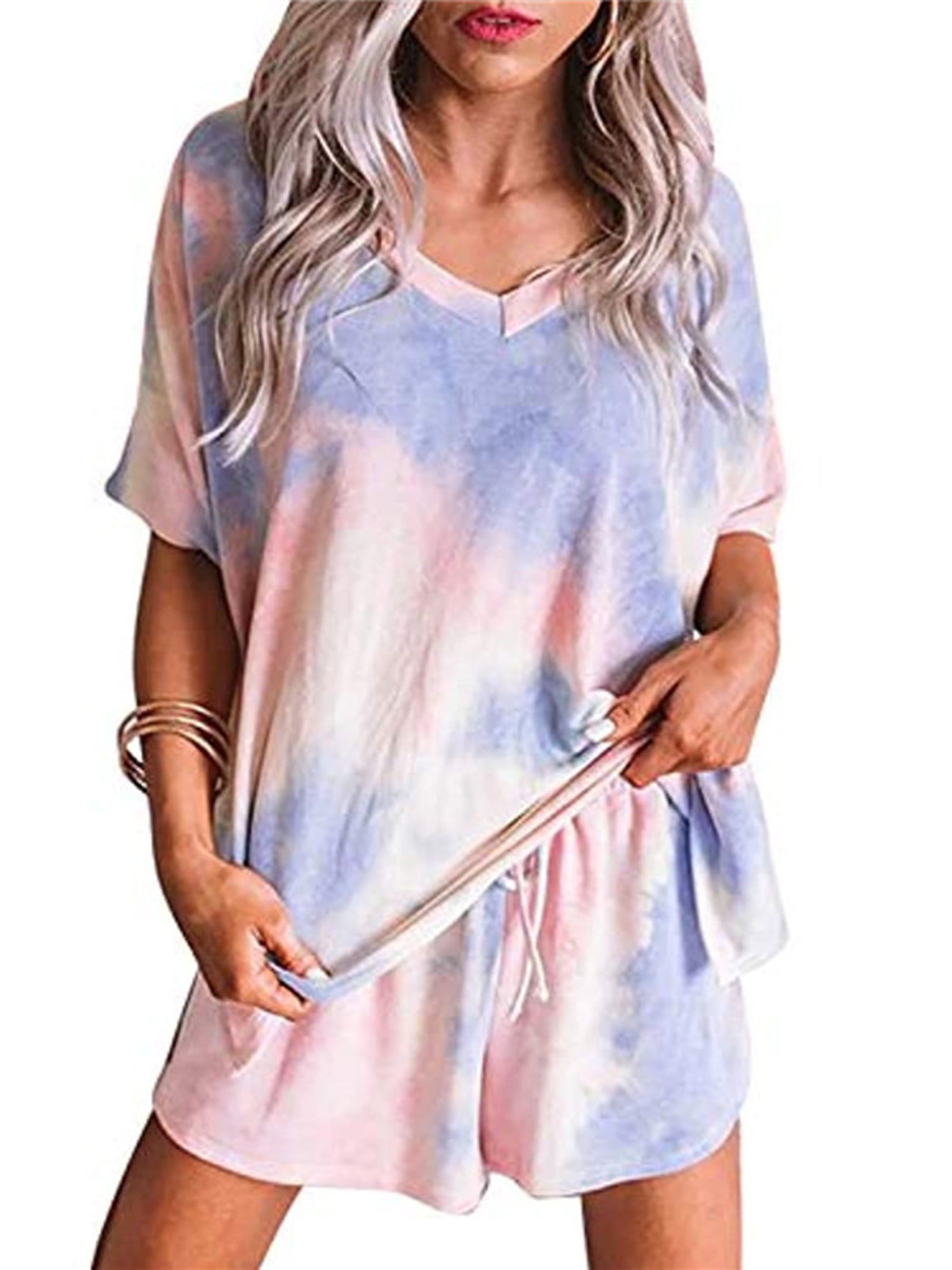 Free-Rainbow Womens Sheer Mesh Short Sleeve Crop Tops Casual T Shirt Short Sleepwear Underwear Nightwear 
