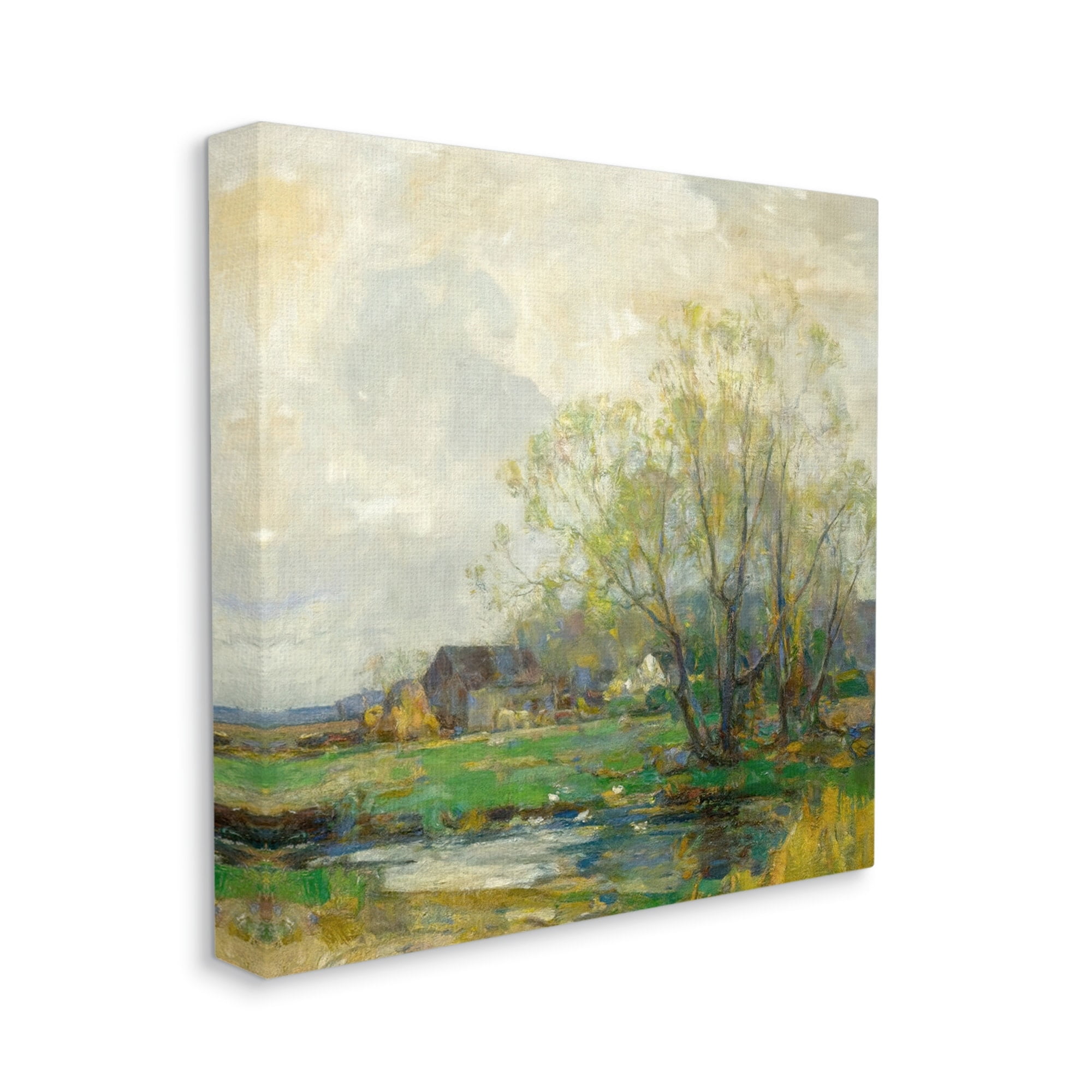 Stupell Industries Tranquil Countryside Marsh Distant Farm Land Trees Canvas Wall Art, 24 x 24, Design by Alpenglow Workshop