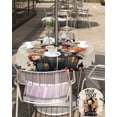 thumbnail image 5 of Fsddascl Halloween Outdoor Tablecloth - 54 Inch Round Dining Table Cover, Trick or Treat Children Pumpkin Black Branches Waterproof Outdoor Table Cloth with Umbrella Hole & Zipper for Picnic/Patio, 5 of 7