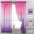thumbnail image 2 of Gradient Sheer Curtain Panels for Living Room & Bedroom, Ombre Pink and Purple Drapes, 2-Pack, 84-Inch Length, 2 of 5