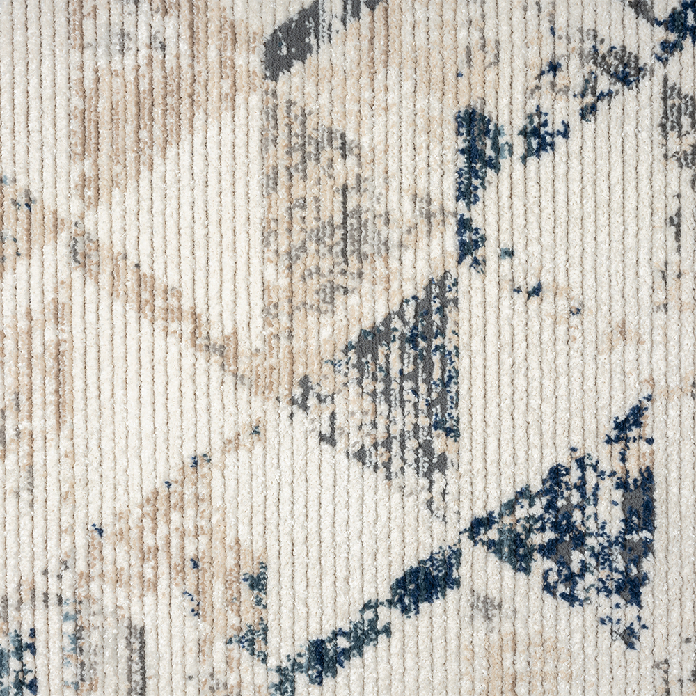 Ox Bay Bellamy 7'9" x 9'9" Ivory/Blue Geometric Durable Performance Indoor Area Rug