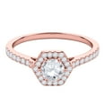 thumbnail image 2 of Aonejewelry 0.50 Ct. Ttw Octa-Halo Diamond Wedding Engagement Ring In 10k Solid Rose Gold, 2 of 4