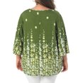thumbnail image 4 of DARING DIVA Women's Plus V Neck Boho Floral Top Vacation 1X Green, 4 of 6