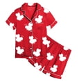 thumbnail image 4 of Pyjamas pour Filles Journée Mondiale des Abeilles Imprimé Dessin Animé Ensemble de Pyjama en Satin d'Été avec Poches pour Enfants Filles Tout-Petits Pjs Rouges 4 Ans-5 Ans, 4 of 4