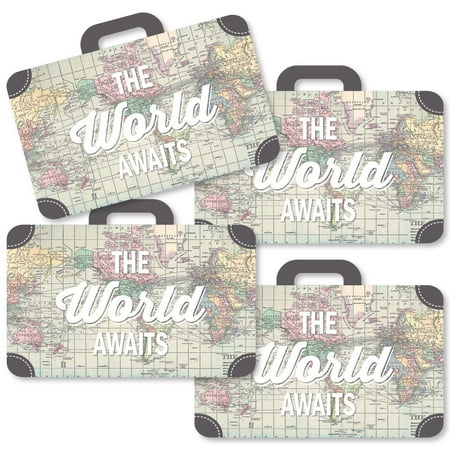 World Parts - World Awaits - Suitcase Decorations DIY Travel Themed Party Essentials - Set of 20