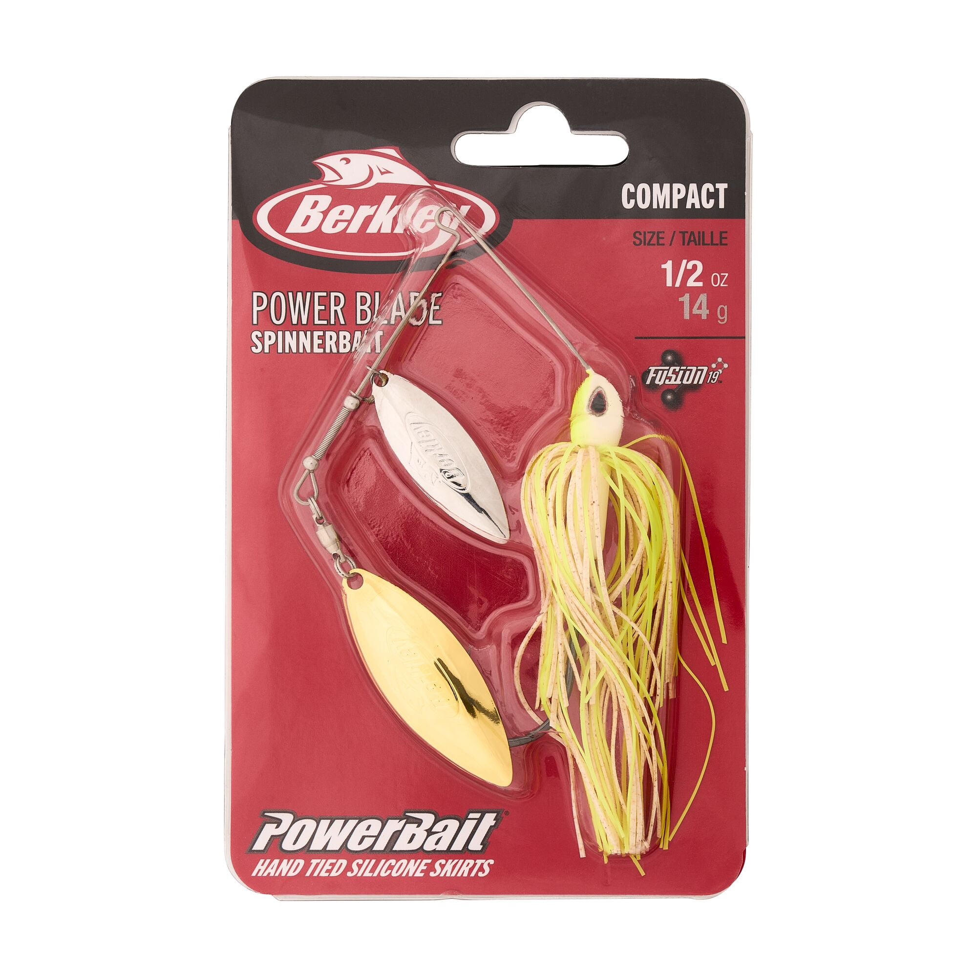 Berkley Power® Blade Compact, Spinnerbaits, White Chartreuse/Silver + Gold (1-count)