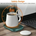 thumbnail image 6 of Electric Beverage Warmer Heating Plate for Desk with 8H Auto Shut off 3 Temperature Setting, Portable Beverage Cup Heater for Coffee Tea Water Green, 6 of 12