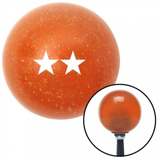 White Rear Admiral Upper Half Orange Metal Flake Shift Knob with M16 x 1.5 Insert