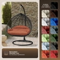 thumbnail image 5 of LeisureMod Hanging Swing Chair Two-Person Seater Egg Chair Black Frame in Teardrop Design with Armrest Removable Zippered Washable Polyester Cushion Cover for Indoor and Patio Recluse Collection, 5 of 11