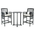 thumbnail image 3 of Safavieh  Outdoor Living Pate 3Pc Bar Height Bistro Set Black/Beige/BlackWhite, 3 of 5