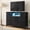 Black Wood, variant on TV Stand with LED Lights and Power Outlet, Entertainment Center for 45 inch TV, 4 Drawer Fabric Dresser with Charging Station, Modern Gaming Console Table for Bedroom & Living Room, White