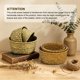 thumbnail image 5 of Uxcell 3-Pack Cesta de Almacenamiento Tejida de Hierba Marina Natural, 16cm x 8.5cm Cestas Redondas Pequeñas de Almacenamiento de Algas [Color Paja], 5 of 6
