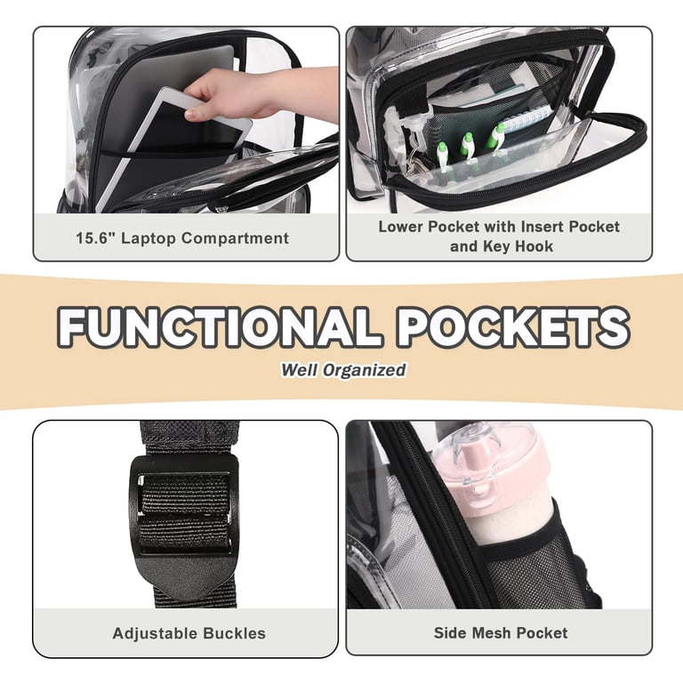 Heavy Duty Clear Waterproof Backpack with Reinforced Straps photo 7