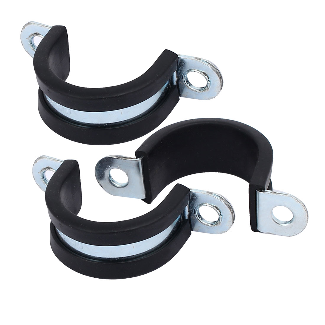 M28 EPDM Rubber Lined U Shaped Pipe Tube Strap Clamps Clips Fasteners