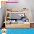 thumbnail image 2 of Max & Lily Solid Wood Bunk Bed, Twin over Full with Storage Trundle and Ladder for Kids, 2 of 11