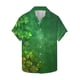 thumbnail image 2 of Blusa y camisa de manga corta con cuello vuelto para hombre Camisa de manga corta estampada para el Día de San Patricio Tops casuales con cuello vuelto Camisa Blusa Tops para hombre, 2 of 5