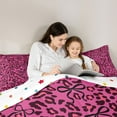 thumbnail image 5 of jejeloiu Cute Bow Tie Bedding Comforter Set,Cartoon Cheetah Pattern Twin Comforter Sets,Pink Black Leopard Bedding Set For Adults,Ultra Soft Home Decor Reversible,2pcs, 5 of 8
