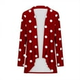 thumbnail image 7 of Dasayo Long Sleeve Tops for Women Trendy Fall Open Front Red Polka Dot Lightweight Cardigans Sweatshirt for Women S, 7 of 7