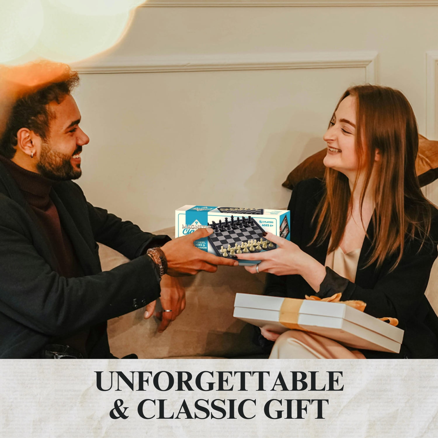 Tradeopia Magnetic Classics – 10 Inch Magnetic 3 in 1 Chess Checkers & Backgammon Game