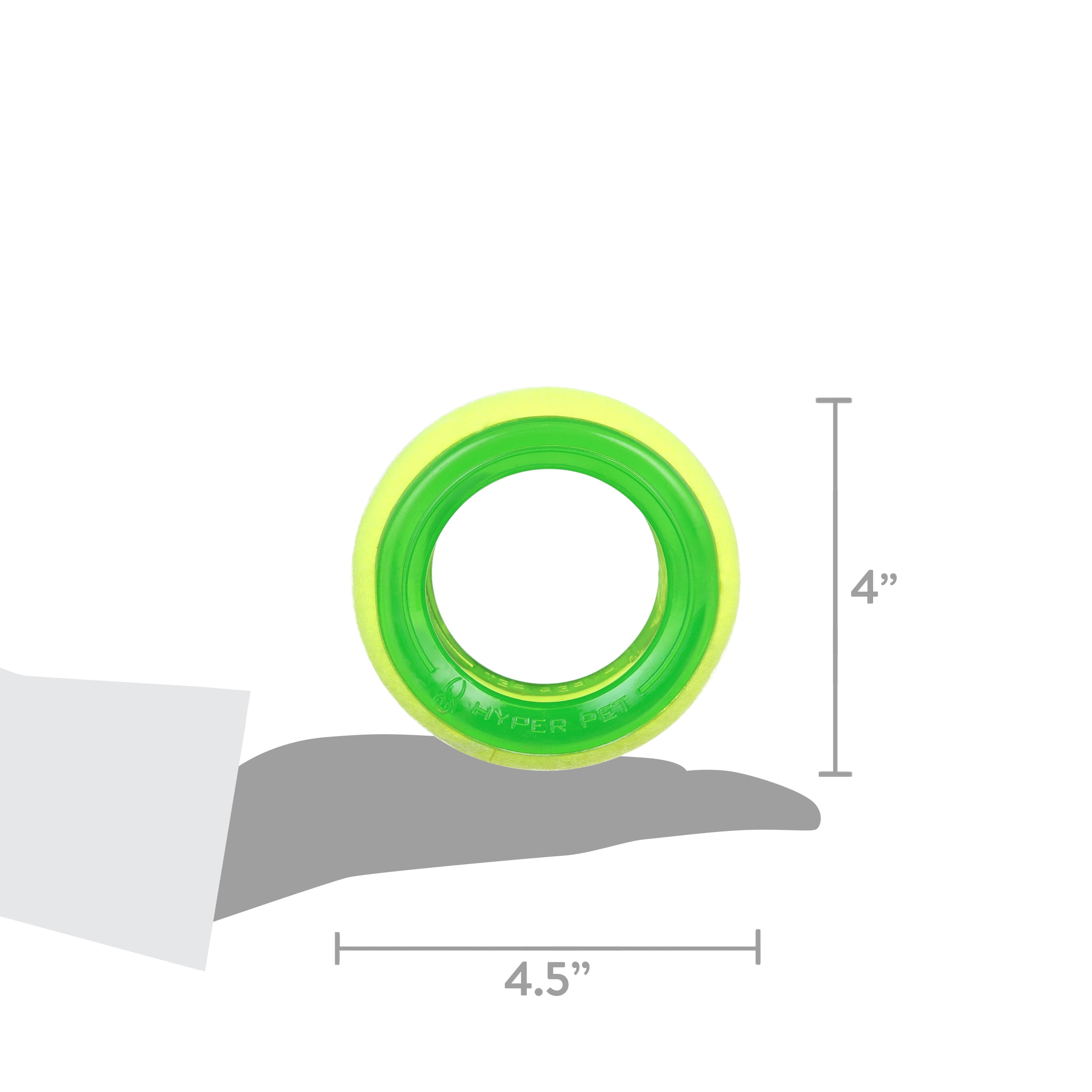 Hyper Pet Tennis Chewz Ring Interactive Pliable Fabric Chew Dog Toy for Dogs, Green