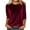 AW1-Wine, variant on GBSYEWXS Women Tops Crew Neck 3/4 Sleeve Solid Color Shirts Comfortable Elegant Black T-Shirts