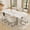 WHITE6, variant on 7 Piece Mdf Dining Table Set, Extendable Rectangular Table , Modern Kitchen Dining Table Set, Dining Table With 6 Dining Chairs