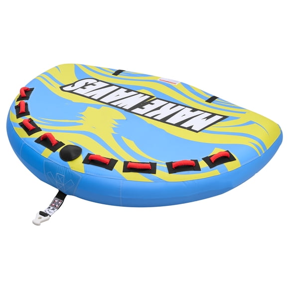 KFFKFF Towable Tube for Boating, 4 Riders Inflatable Boat Tubes and Towables, 680 lbs Capacity Water Sport Towable Tube for Boat to Pull - with Fins, Full Nylon Cover