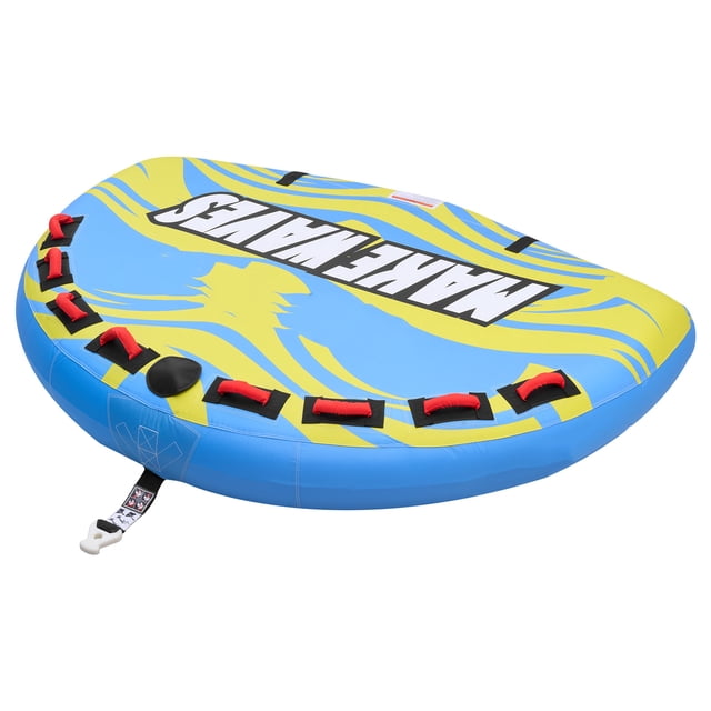 KFFKFF Towable Tube for Boating, 4 Riders Inflatable Boat Tubes and Towables, 680 lbs Capacity Water Sport Towable Tube for Boat to Pull - with Fins, Full Nylon Cover