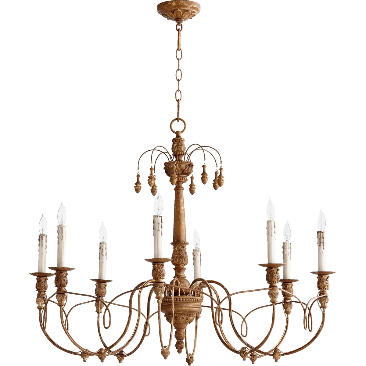 Chandeliers 8 Light With French Umber Finish Candelabra Base Bulbs 37