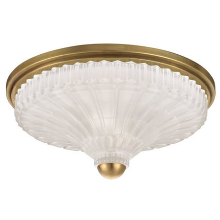

Hudson Valley Paris 2-Light Flush Mount in Aged Brass