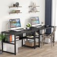 thumbnail image 3 of 78.7" Two Person Desk, Double Desk with Bookshelf Black, 3 of 5