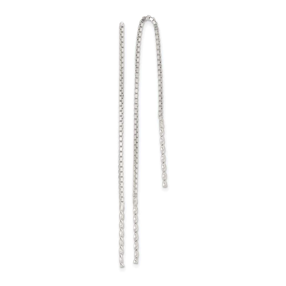 925 Sterling Silver Spiral Bar Threader Earrings