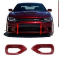 thumbnail image 2 of Upper Grille Intake Bezels Fit for 2015-2020 Dodge Charger SRT Scat Pack Octane Red, 2 of 8