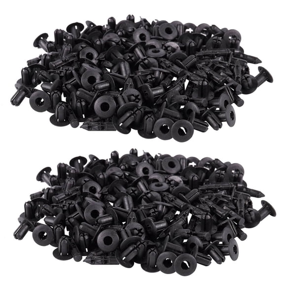 200Pcs Car Molding Door Fender 5mm Hole Plastic Rivets Fixing Black.
