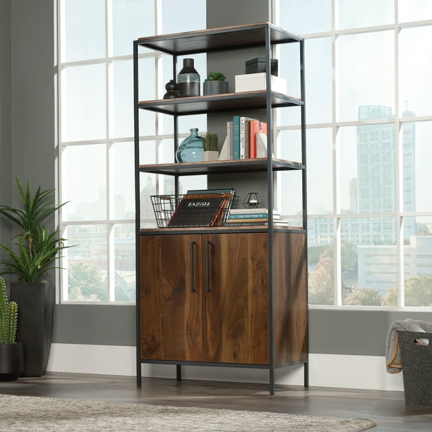 Sauder Nova Loft Metal Wood 3 Shelf, Metal Bookcase With Storage