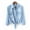 Light blue 7-quarter sleeves, variant on Women's Denim Shirt with Detachable Tie Bow, 3/4 Length Flutter Sleeves, Lightweight Chiffon Capelet Short Jacket
