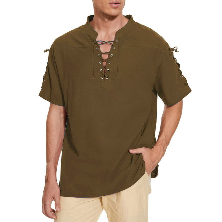 CBGELRT Mens Shirts Fashion Long Sleeve Linen Shirt Men Sun Proof