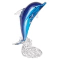 thumbnail image 1 of homeroots home decor 390104 Murano Style Art Glass Dolphin Riding a Wave Sculpture, 1 of 1