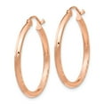 thumbnail image 2 of 14k Rose Gold Diamond-Cut Hoop Brushed Matte Finish Earrings 25mm, 2 of 4