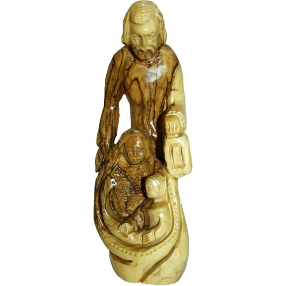 Holy Land Market Olive Wood Holy Family Statue (8.5 Inches)