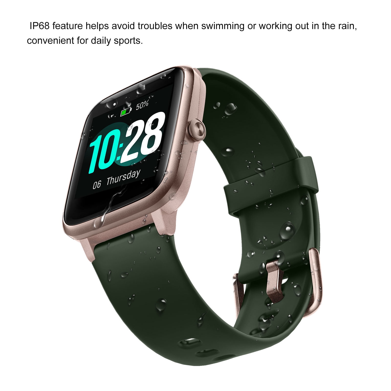 Smart Watch Fit for Android Phones and iOS Phones, IP68 Waterproof 