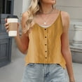 thumbnail image 2 of Yubnlvae Yellow Cotton Linen Camisole Tops for Women Spaghetti Strap Loose Fit Tank Top Summer 2025 Casual Sleeveless Shirts, 3Xl, 2 of 4