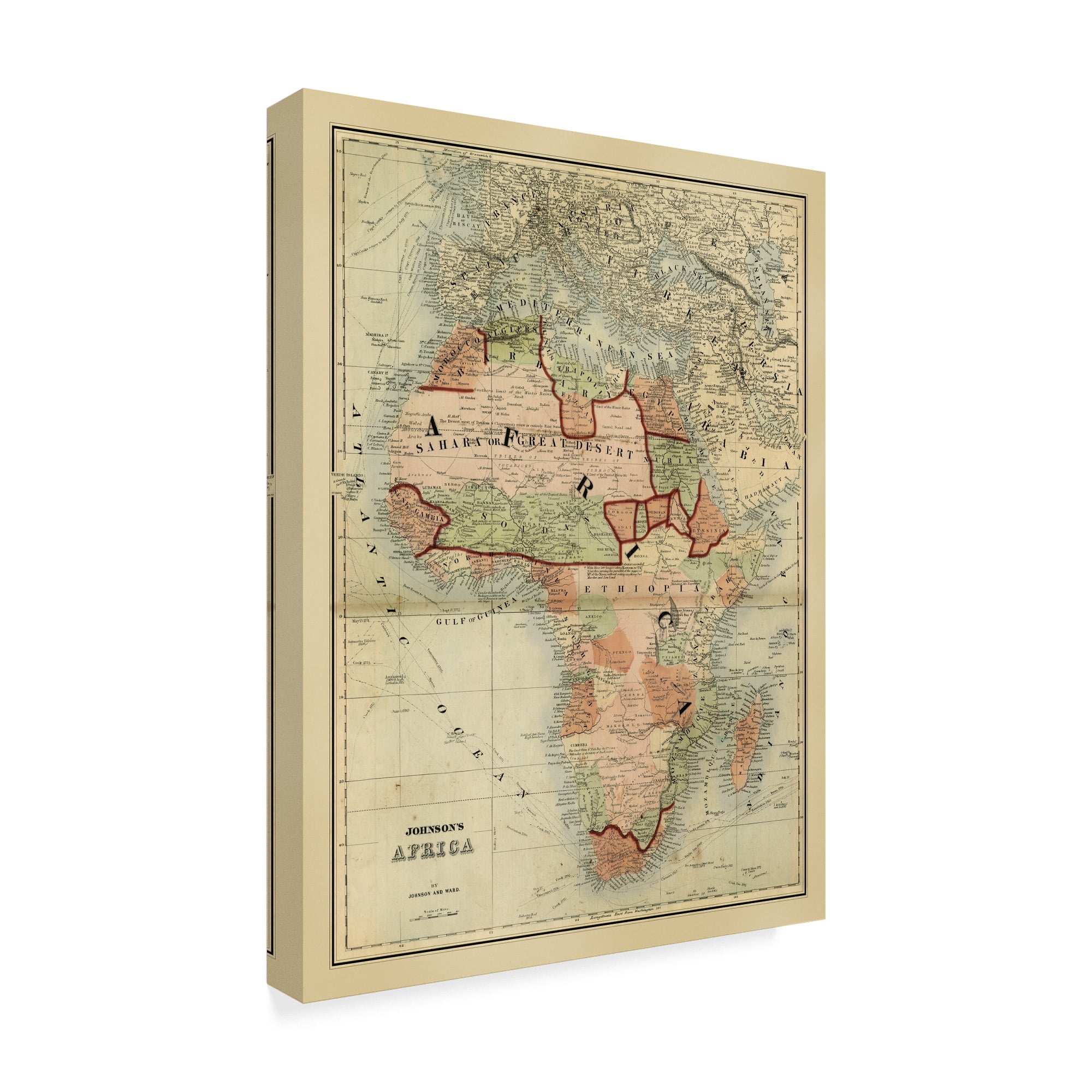 Trademark Fine Art 'Antique Map of Africa' Canvas Art by Johnson