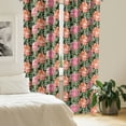 thumbnail image 2 of Ambesonne Floral Curtains, Roses Spring Watercolor Art, Pair of 28"x95", Pale Ruby Olive Green, 2 of 5