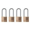 Master Lock 140QLH 1-9/16in Brass Padlock 2in Shk 4Pk