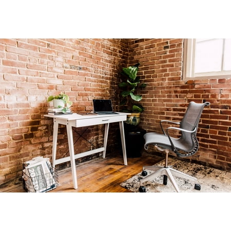 UPC: 0046854221635 | Newport Computer Desk with Drawer  White