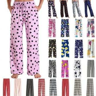 Women's Valentines Day Home Pants Cute Heart Print Wide Leg Lounge