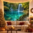 thumbnail image 3 of Waterfall in Tropical Rainforest, Peaceful Photographic Style for Nature Lovers, Natural Landscape Decor, Housewarming Gift Tapestry Wall Hanging for Bedroom, Living Room and Dorm, 3 of 7