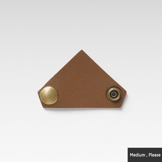 Cuenco Mango Cuero Cuenco para acampar de cuero Guantes Hebilla triangular Mango Cubierta (60x40mm)