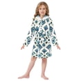 thumbnail image 6 of FORMRS Niños Bathrobe Unisex Hooded Robe Soft Plush Pajamas Sleepwear, Size 2-3T, Green Geometric Pattern, 6 of 7